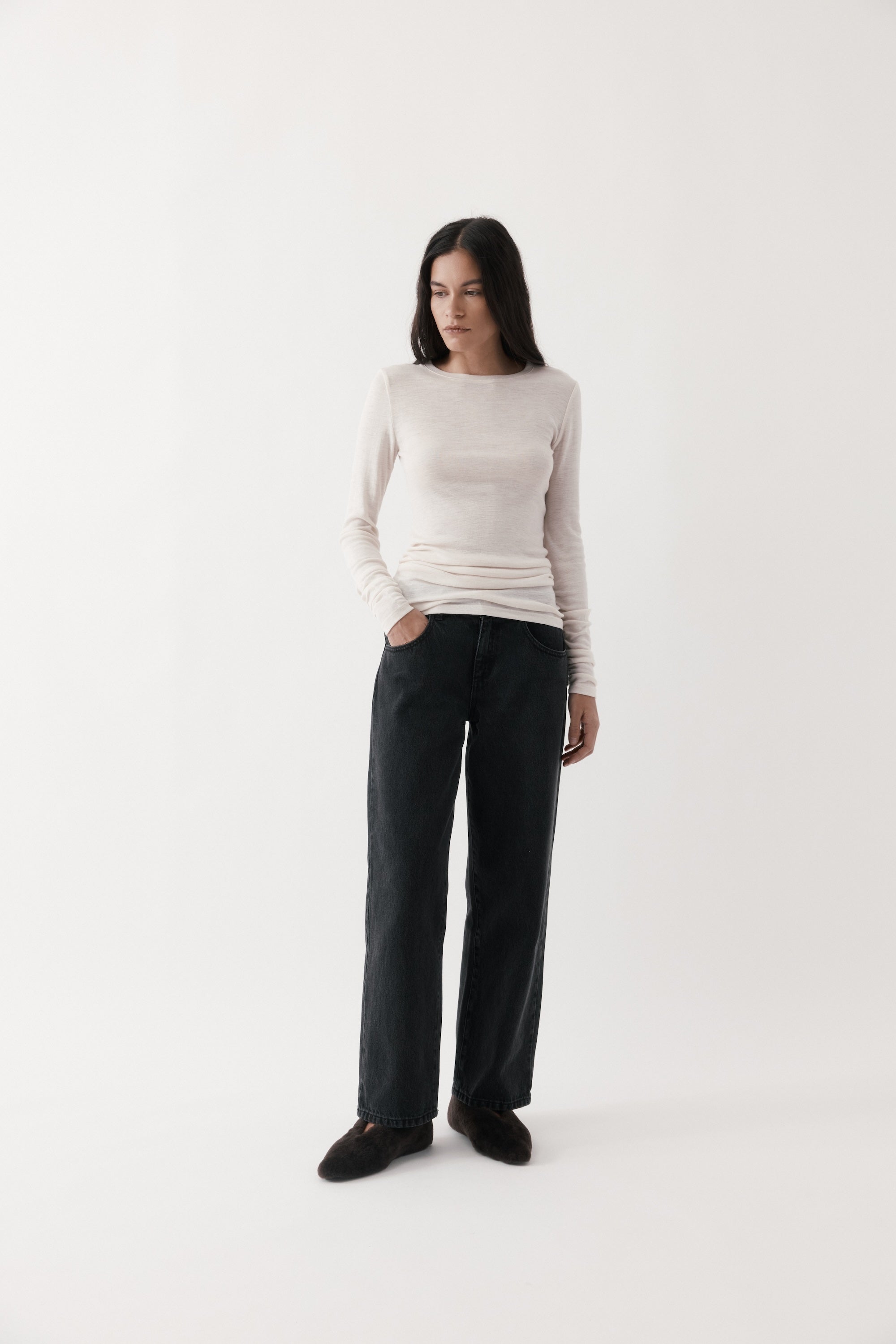 Ruched Long Sleeve Merino