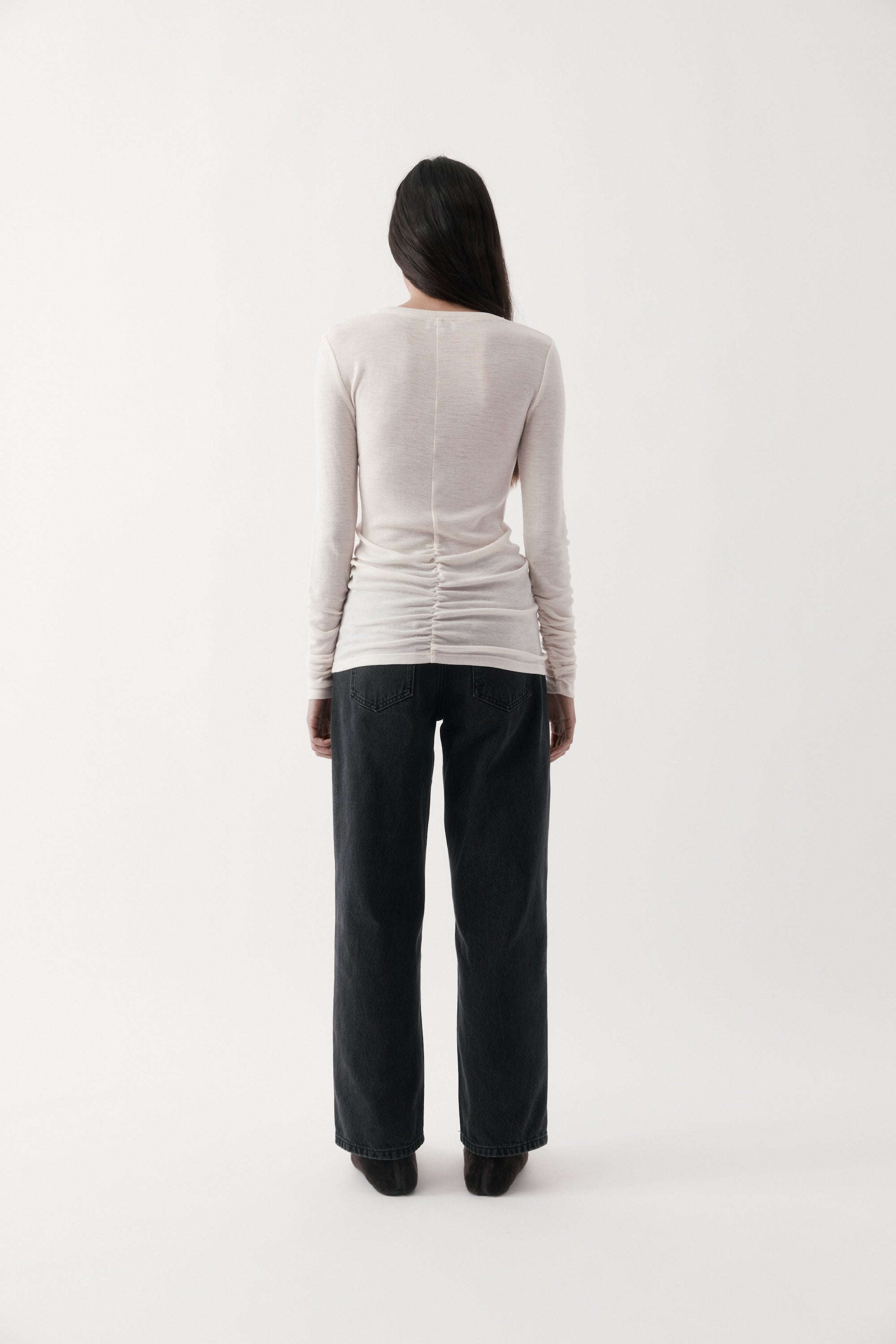 Ruched Long Sleeve Merino