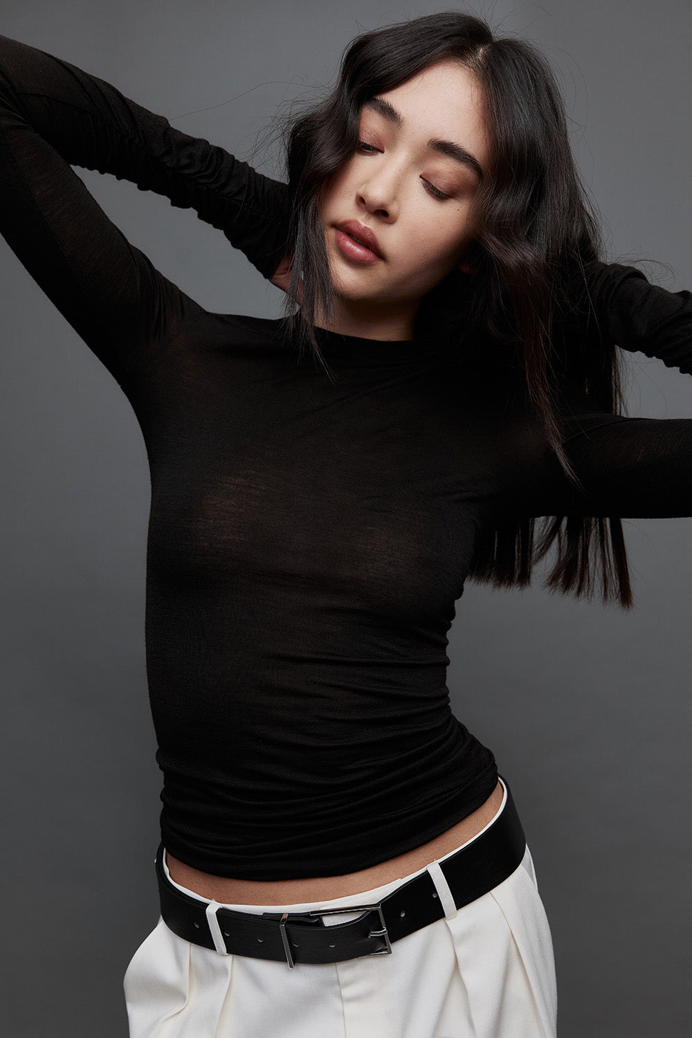 Merino Ruched LS Tee