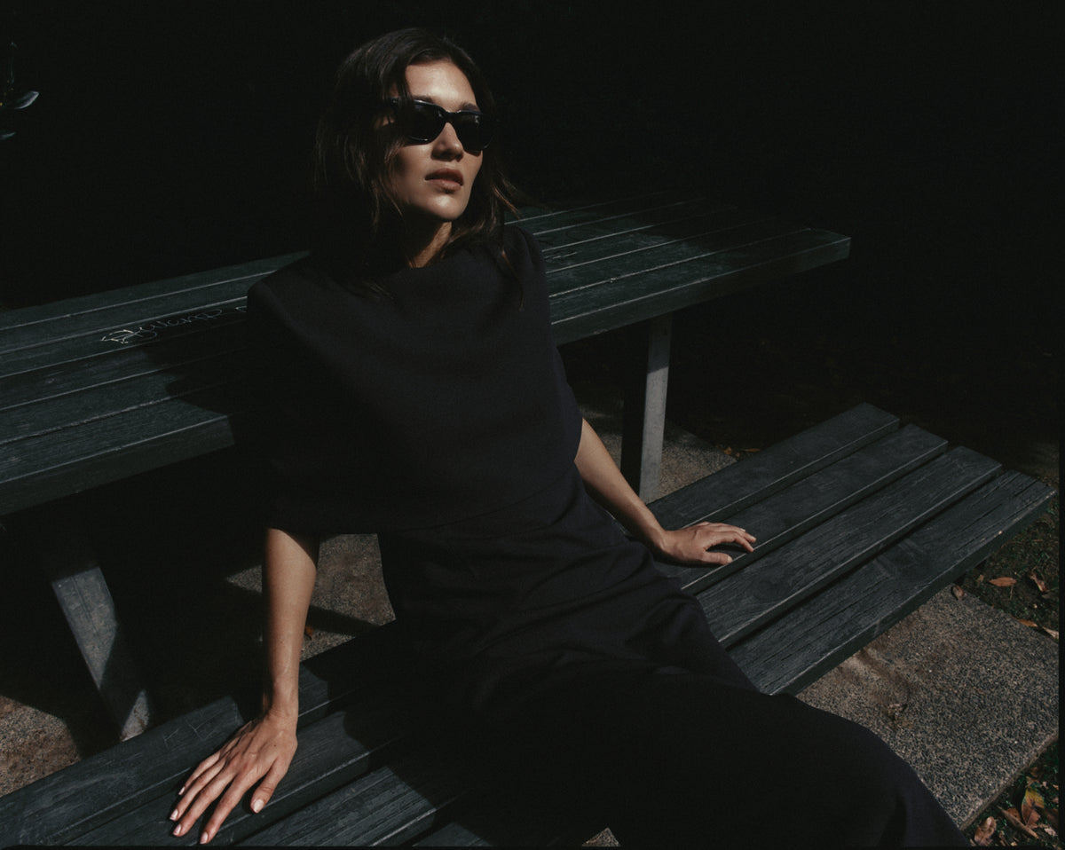 Column Cape Dress