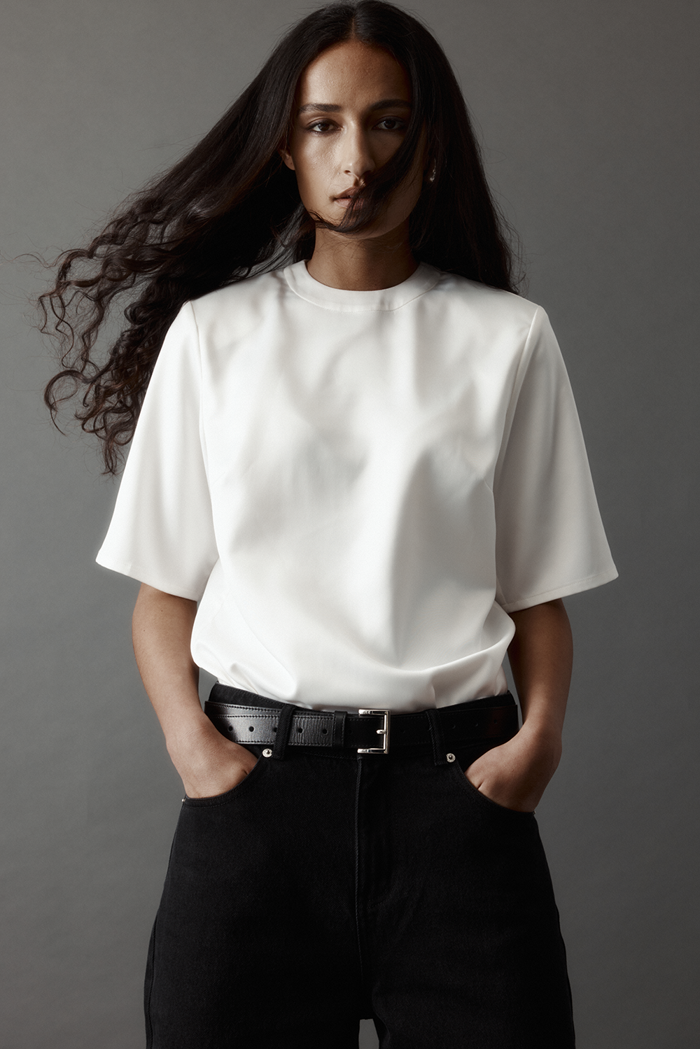 Satin Shoulder Top