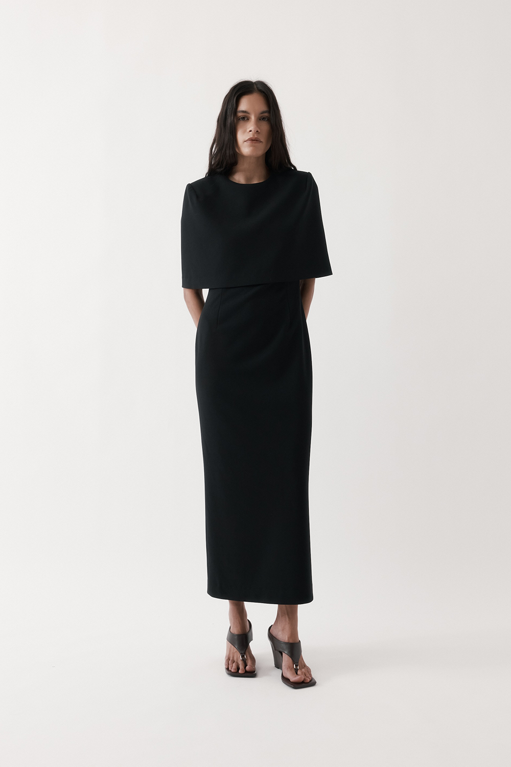 Column Cape Dress