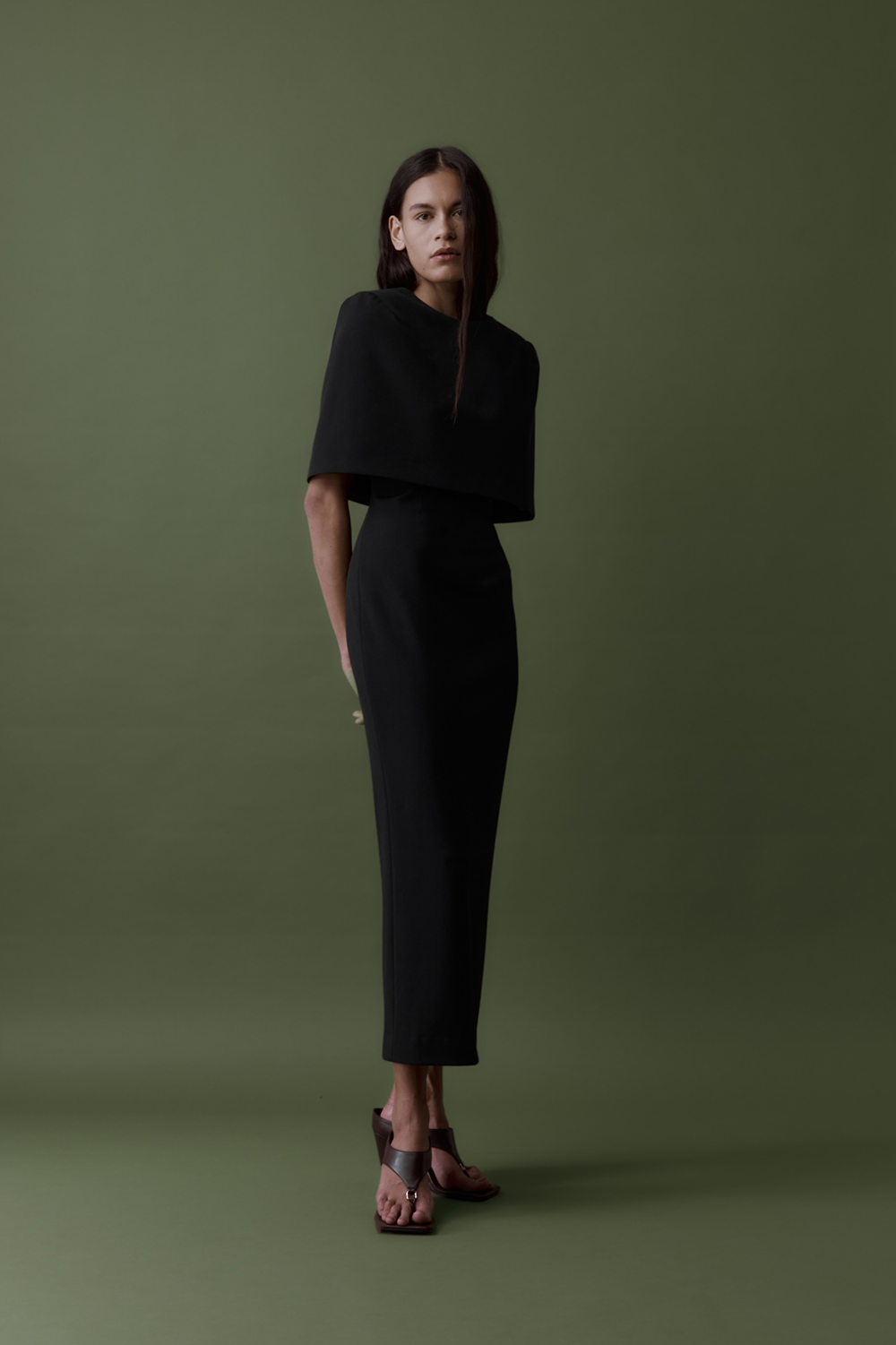 Column Cape Dress