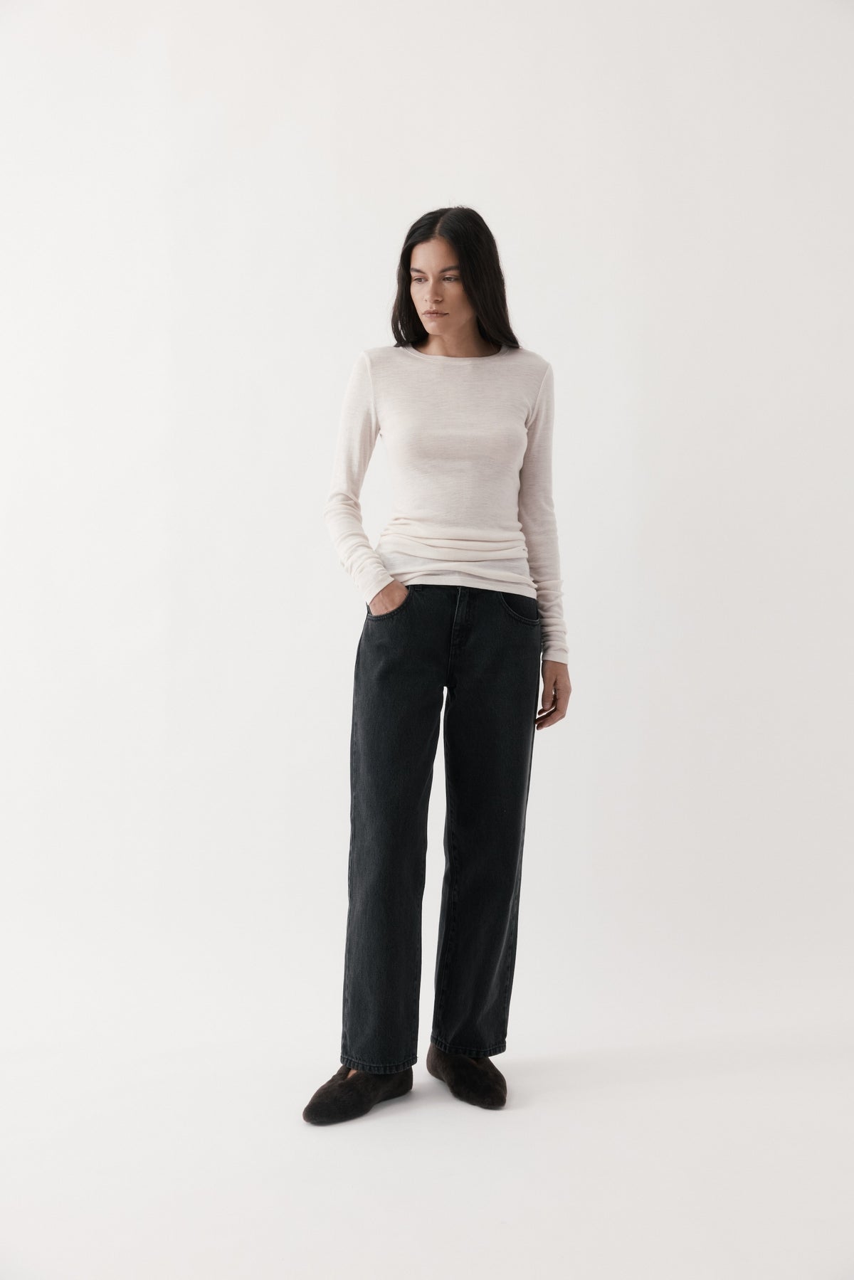 Ruched Long Sleeve Merino