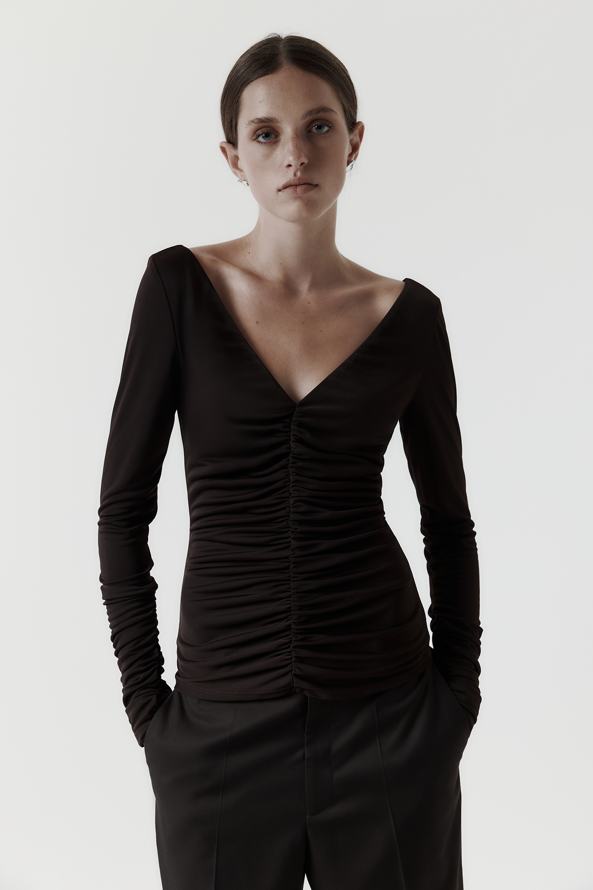 Ruched Long Sleeve Top