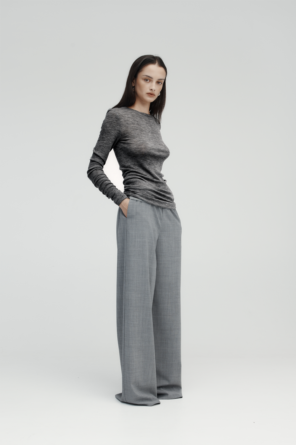 Ruched Long Sleeve Merino