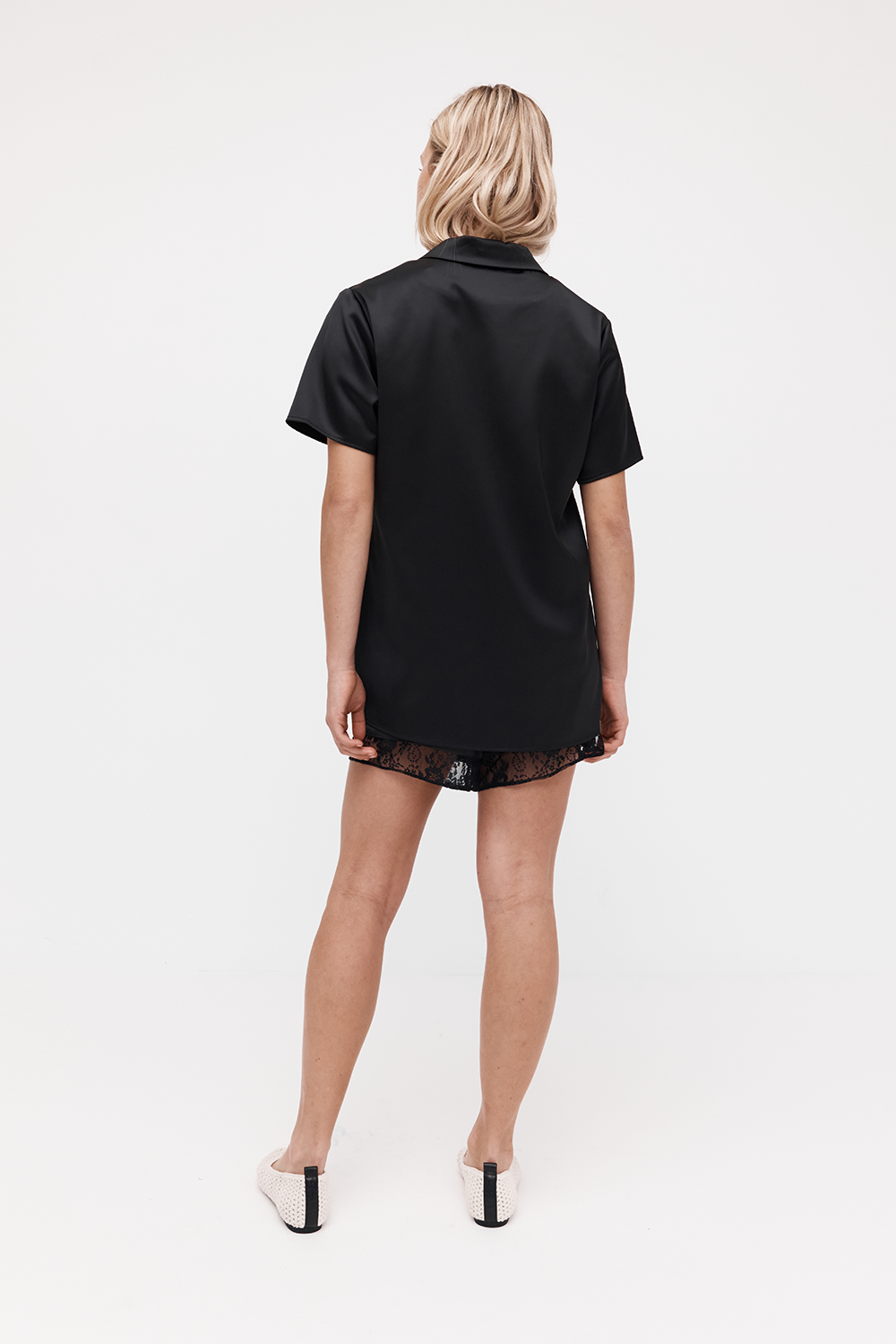Short Sleeve Satin Shirt