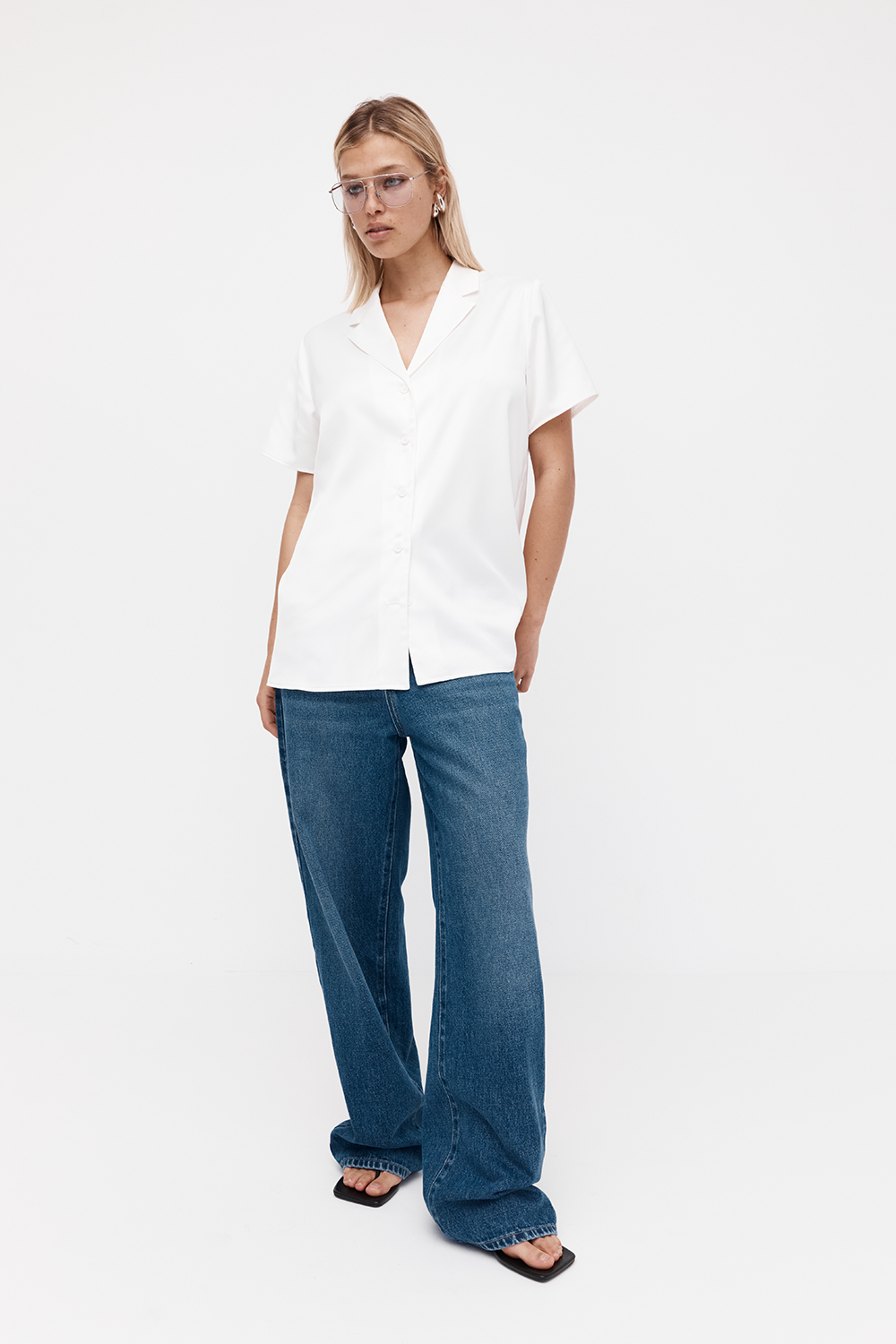 Short Sleeve Satin Shirt